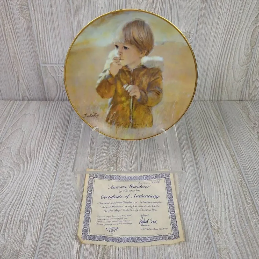 Thornton Utz AUTUMN WANDERER Carefree Days Plate  Collection-Viletta China VTG